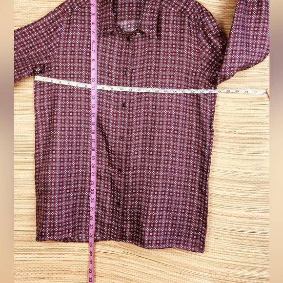 SANDRO Thia Printed 100% Silk-twill Shirt Blouse In Bordeaux Size 4 - Picture 16 of 16